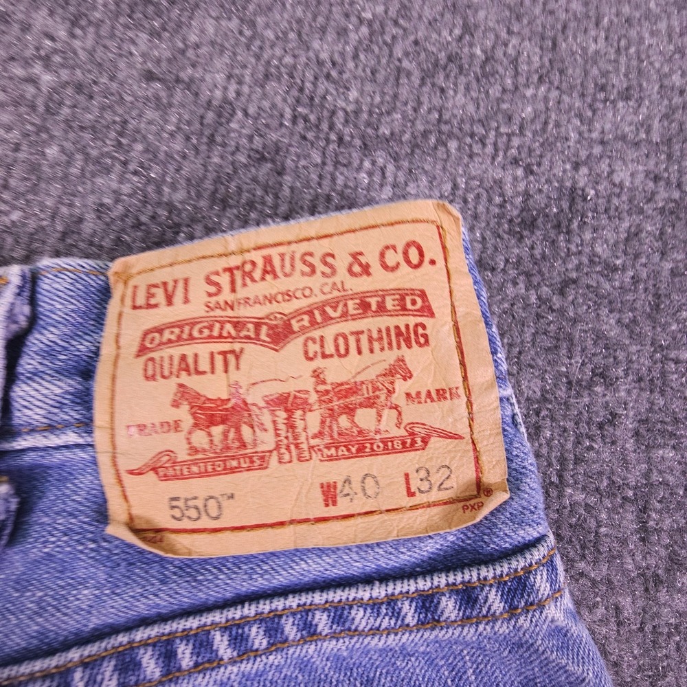 Vintage Levi's Jeans Mens 40x32 (38x31) Blue Denim 550 Relaxed Y2K Baggy - Picture 12 of 13
